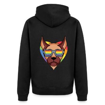 Chien LGBT Great Dane Rainbow - Veste à capuche bio Premium Unisexe - noir - Dos - Nico (187cm)
