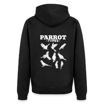 Types de perroquets Perroquets Aras Cockatiels - Veste à capuche bio Premium Unisexe - noir - Dos - Nico (187cm)