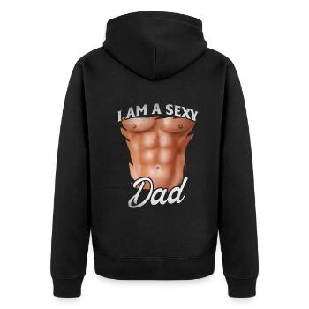 Sexy Daddy Father's Day Ideas I'm a Sexy Dad - Unisex Premium Organic Zip Hoodie - black - Back - Nico (187cm)