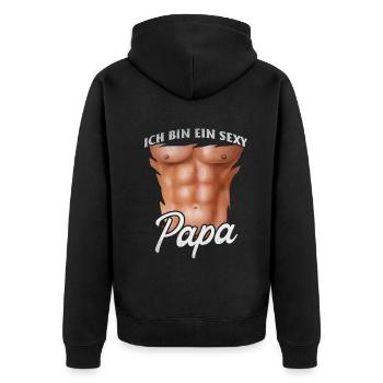 Je suis un papa sexy - Veste à capuche bio Premium Unisexe - noir - Dos - Nico (187cm)