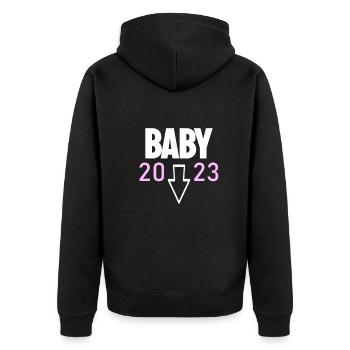 Bébé Fille 2023 Fille - Veste à capuche bio Premium Unisexe - noir - Dos - Nico (187cm)