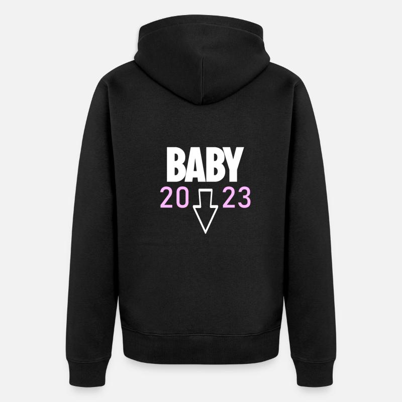 Bébé Fille 2023 Fille - Veste à capuche bio Premium Unisexe - noir
