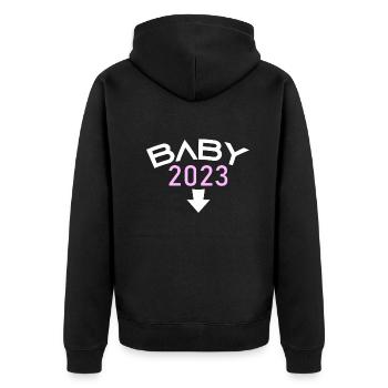 Fille Bébé Fille 2023 Enceinte - Veste à capuche bio Premium Unisexe - noir - Dos - Nico (187cm)