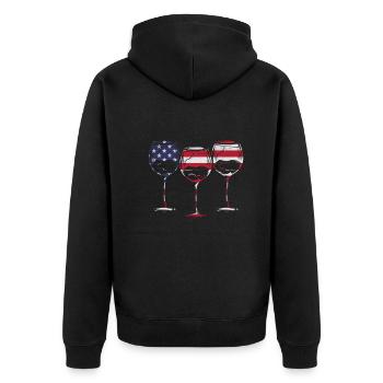 4 juillet Fête fête fête patriotique 4 juillet vin - Veste à capuche bio Premium Unisexe - noir - Dos - Nico (187cm)