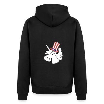 4th Of July Party Licorne DRAPEAU AMÉRICAIN Happy 4th Of - Veste à capuche bio Premium Unisexe - noir - Dos - Nico (187cm)