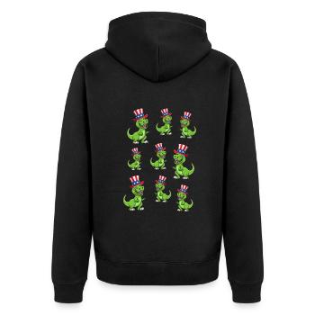 Fête patriotique du 4 juillet Dinosaure 4 juillet - Veste à capuche bio Premium Unisexe - noir - Dos - Nico (187cm)