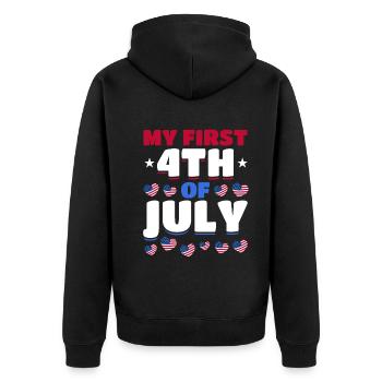 Journée patriotique Drapeau américain 4 juillet Fête Ma première - Veste à capuche bio Premium Unisexe - noir - Dos - Nico (187cm)