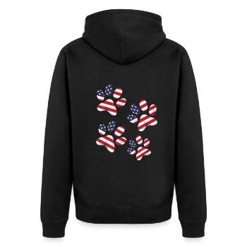 4 juillet Pattes de chien Drapeau américain Patriotic Day Dog - Veste à capuche bio Premium Unisexe - noir - Dos - Nico (187cm)