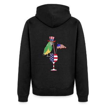 Parrot Patriotic Day Parrot Fête du 4 juillet - Veste à capuche bio Premium Unisexe - noir - Dos - Nico (187cm)