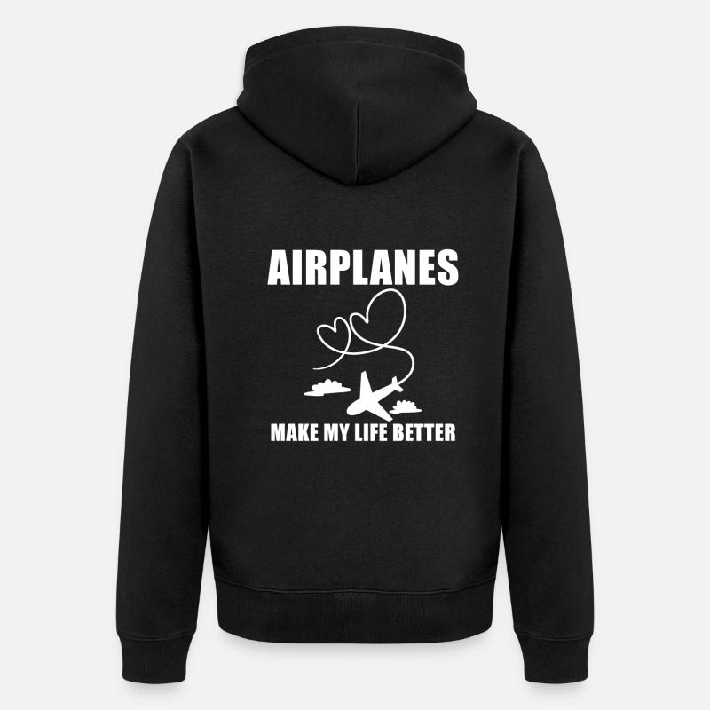 Airplane Pilot Saying Gift - Unisex Premium Organic Zip Hoodie - black
