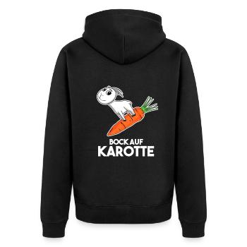 Karotte Ziege Ziegenbock - Unisex Premium Bio Zip Hoodie - Schwarz - Hinten - Nico (187cm)