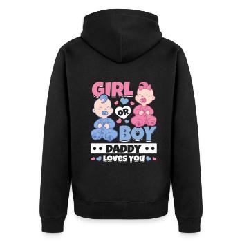 Fille ou garçon papa t’aime nouveau-né - Veste à capuche bio Premium Unisexe - noir - Dos - Nico (187cm)