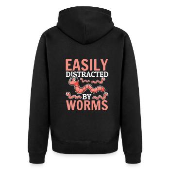 Compost Worm Farmer Worm Lover - Light of - Unisex Premium Organic Zip Hoodie - black - Back - Nico (187cm)