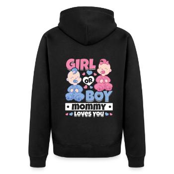 Fille ou garçon maman t’aime nouveau-né - Veste à capuche bio Premium Unisexe - noir - Dos - Nico (187cm)