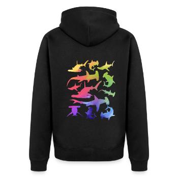 Shark lover Sharkfish hammerhead sharks - Unisex Premium Organic Zip Hoodie - black - Back - Nico (187cm)