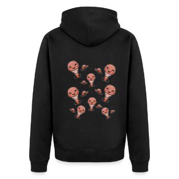 Compost Worms Nice Worm Funny Wur - Unisex Premium Organic Zip Hoodie - black - Back - Nico (187cm)