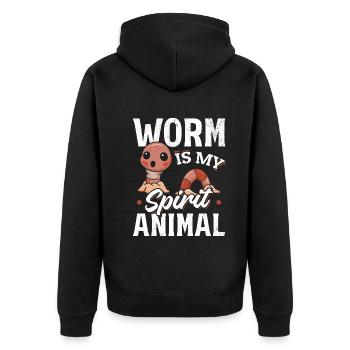 Wurm ist mein Geist Animal Wurmliebhaber Wurm - Unisex Premium Bio Zip Hoodie - Schwarz - Hinten - Nico (187cm)