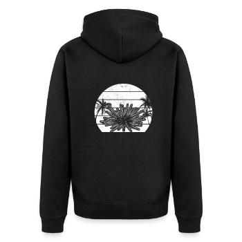 Sea creature Sea urchin Sunset Sea urchin - Unisex Premium Organic Zip Hoodie - black - Back - Nico (187cm)