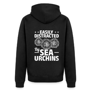 Sea urchins Marine animal easily distracted by sea urchins - Unisex Premium Organic Zip Hoodie - black - Back - Nico (187cm)
