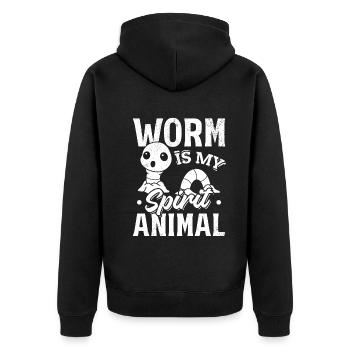 Wurm ist mein Geist Animal Wurmliebhaber Wurm - Unisex Premium Bio Zip Hoodie - Schwarz - Hinten - Nico (187cm)