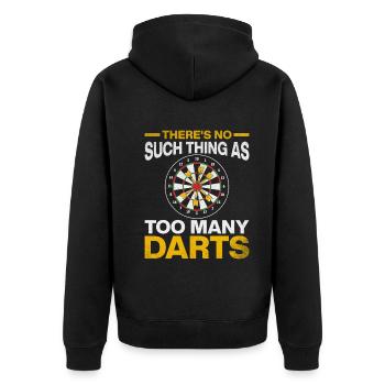Dartspiel I Es gibt kein Dartspiel wie zu viele - Unisex Premium Bio Zip Hoodie - Schwarz - Hinten - Nico (187cm)