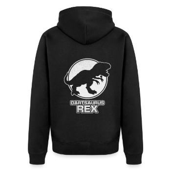 Dartsaurus Rex Joueur de fléchettes Dinosaure Fléchettes - Veste à capuche bio Premium Unisexe - noir - Dos - Nico (187cm)