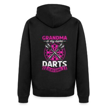 Grand-mère est mon nom Darts est mon jeu Joueur de fléchettes - Veste à capuche bio Premium Unisexe - noir - Dos - Nico (187cm)
