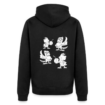 Papageien Sonnenbrille Cool Cockatiel Papagei - Unisex Premium Bio Zip Hoodie - Schwarz - Hinten - Nico (187cm)
