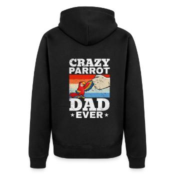 Crazy Parrot Papa Ever Parrot Bird Lover - Veste à capuche bio Premium Unisexe - noir - Dos - Nico (187cm)