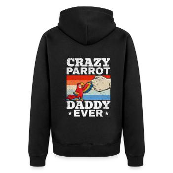 Crazy Parrot Daddy Ever Parrot Bird Lover - Veste à capuche bio Premium Unisexe - noir - Dos - Nico (187cm)