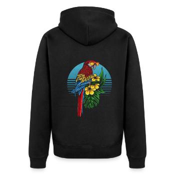 Drôle d’oiseau cockatiel oiseau perroquet oiseau - Veste à capuche bio Premium Unisexe - noir - Dos - Nico (187cm)