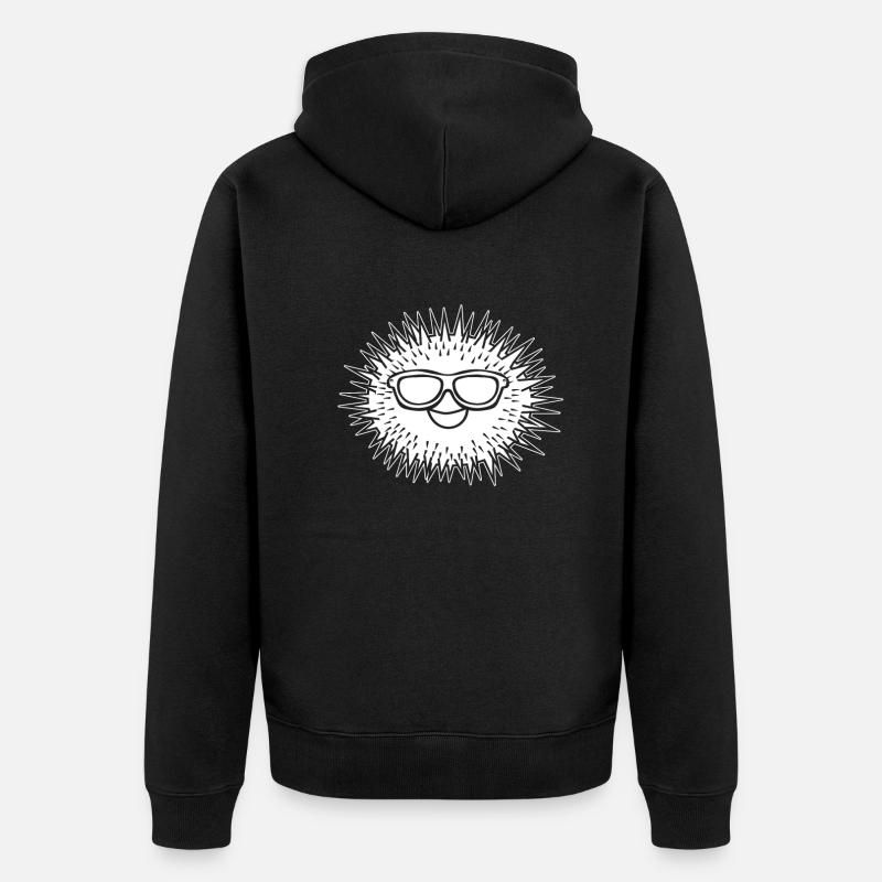 oursin cool oursin drôle d’oursin - Veste à capuche bio Premium Unisexe - noir