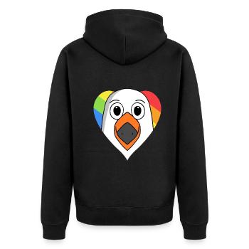 Möwe Lgbt Regenbogen Farben - Unisex Premium Bio Zip Hoodie - Schwarz - Hinten - Nico (187cm)