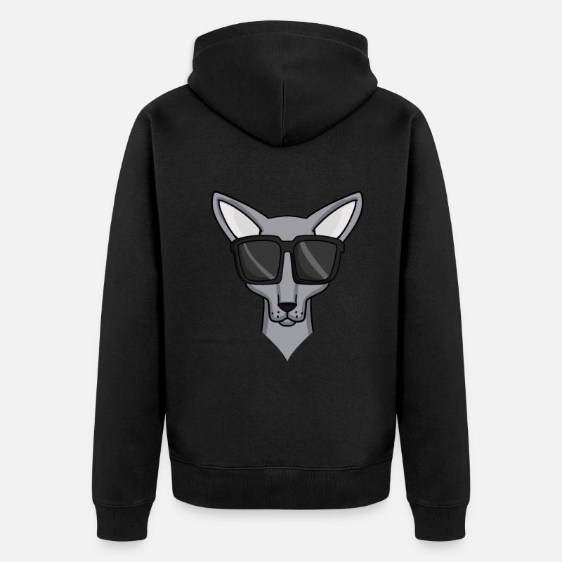 Sphynx Katze mit Sonnenbrille - Unisex Premium Bio Zip Hoodie - Schwarz