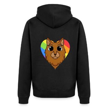 LGBT Cat Somali Rainbow - Unisex Premium Organic Zip Hoodie - black - Back - Nico (187cm)