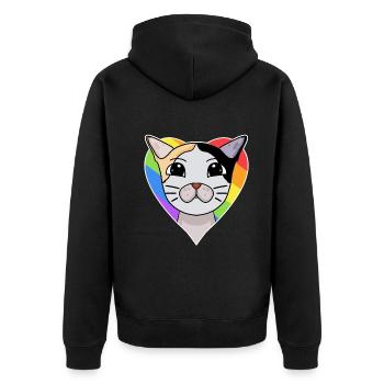 Chat LGBT Japonais Bobtail Rainbow - Veste à capuche bio Premium Unisexe - noir - Dos - Nico (187cm)