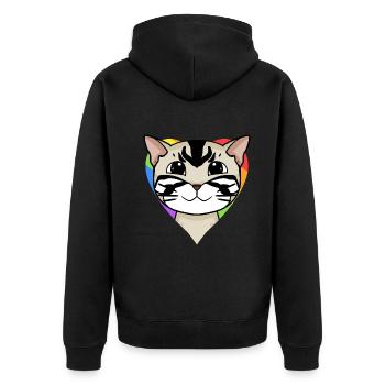 LGBT Cat American Shorthair Arc-en-ciel - Veste à capuche bio Premium Unisexe - noir - Dos - Nico (187cm)