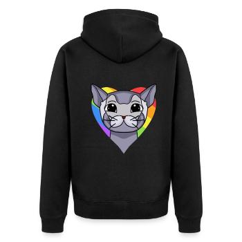 CHAT LGBT British Shorthair Rainbow - Veste à capuche bio Premium Unisexe - noir - Dos - Nico (187cm)