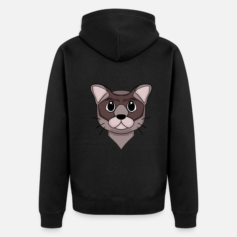 Chat de Birmanie - Veste à capuche bio Premium Unisexe - noir