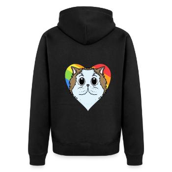 CHAT LGBT Chat Persan Arc-en-ciel - Veste à capuche bio Premium Unisexe - noir - Dos - Nico (187cm)