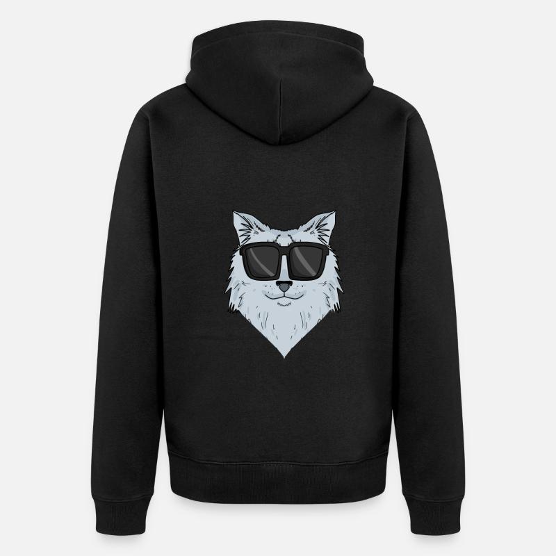 Chat sibérien - Veste à capuche bio Premium Unisexe - noir