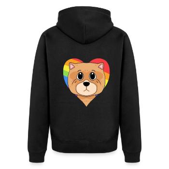 Chow Chow Dog Dog - Unisex Premium Organic Zip Hoodie - black - Back - Nico (187cm)
