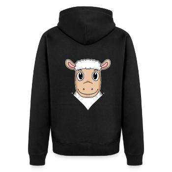 Illustration de moutons - Veste à capuche bio Premium Unisexe - noir - Dos - Nico (187cm)