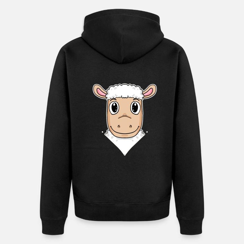 Illustration de moutons - Veste à capuche bio Premium Unisexe - noir