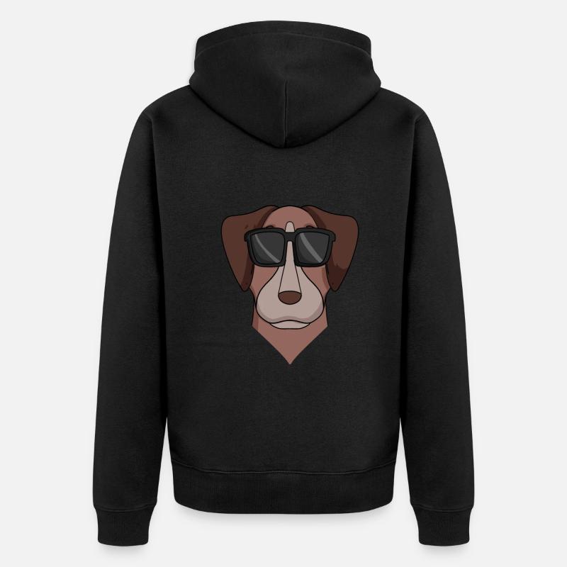 Pointer Hund Hunderasse - Unisex Premium Bio Zip Hoodie - Schwarz