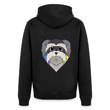 Schnauzer Hunde LGBT - Unisex Premium Bio Zip Hoodie - Schwarz - Hinten - Nico (187cm)