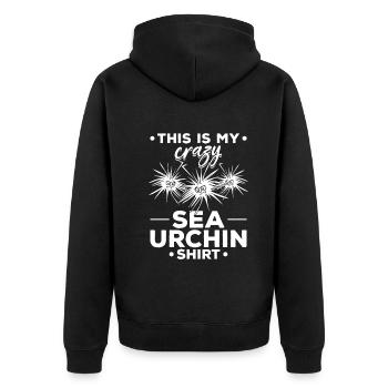 This Is My Crazy Sea Urchin Shirt Sea Urchin Love - Unisex Premium Organic Zip Hoodie - black - Back - Nico (187cm)