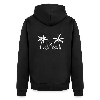Cute turtle, lover of - Unisex Premium Organic Zip Hoodie - black - Back - Nico (187cm)