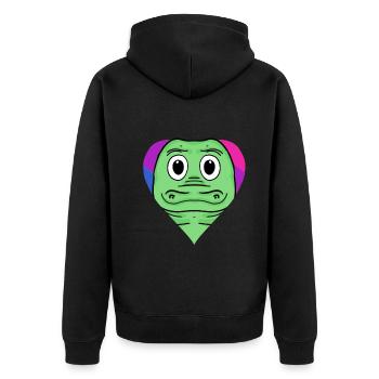 Bisexuell Krokodil Geschenk - Unisex Premium Bio Zip Hoodie - Schwarz - Hinten - Nico (187cm)