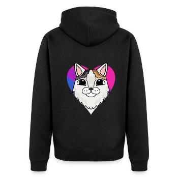 Bisexual Turkish Van Cat Gift - Unisex Premium Organic Zip Hoodie - black - Back - Nico (187cm)